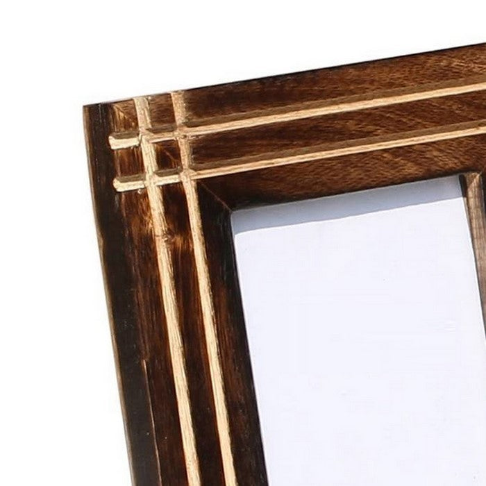 Benzara Rustic Horizontal And Vertical Handcrafted Picture Frame, Brown