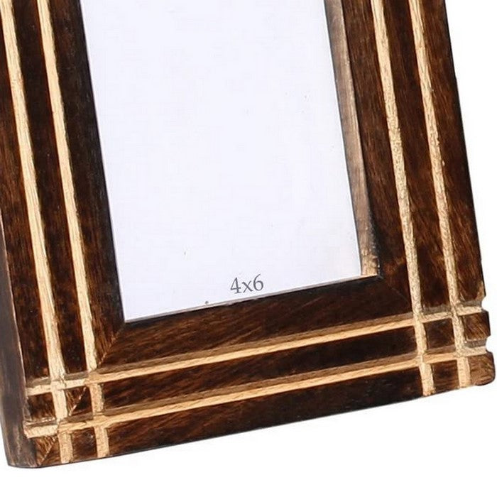 Benzara Rustic Horizontal And Vertical Handcrafted Picture Frame, Brown