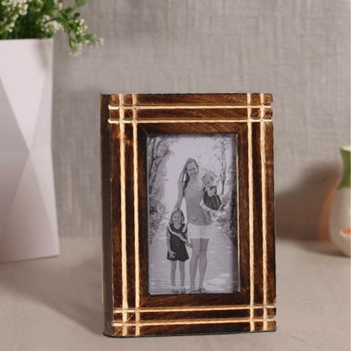 Benzara Rustic Horizontal And Vertical Handcrafted Picture Frame, Brown