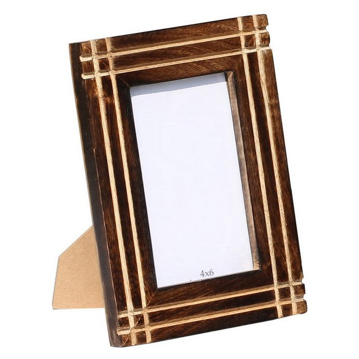 Benzara Rustic Horizontal And Vertical Handcrafted Picture Frame, Brown