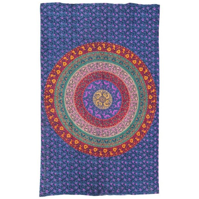 Cotton Tapestry In Multicolor With Floral & Leafy Motifs By Benzara