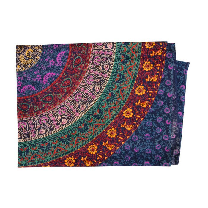 Cotton Tapestry In Multicolor With Floral & Leafy Motifs By Benzara