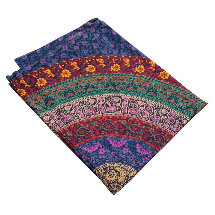 Cotton Tapestry In Multicolor With Floral & Leafy Motifs By Benzara