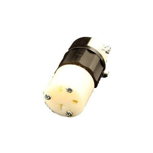Leviton 5469-C 20 Amp, 250 Volt, Connector, Straight Blade, Industrial Grade, Grounding, Black-White