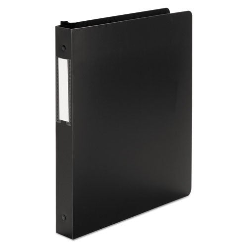 Wilson Jones Hanging Dubllock Round Ring Poly Binder, 8.5 x 11 Inches, 1-Inch Capacity, Black (390-14B )