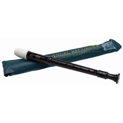 Angel 101 Soprano Recorder, Key of C, Black