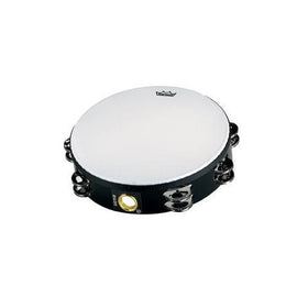 REMO Tambourine, Economy, 6" Diameter, 6 Pairs Jingles x 1 Row, QUADURA Black