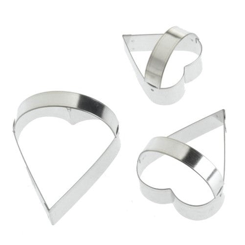 Mrs. Anderson's Baking Cookie and Fondant Cutters, Heart-Shaped, 3-Piece Graduated Cutters with Handles