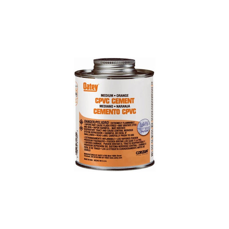 Oatey 31129 CPVC Medium Orange Cement, 8-Ounce
