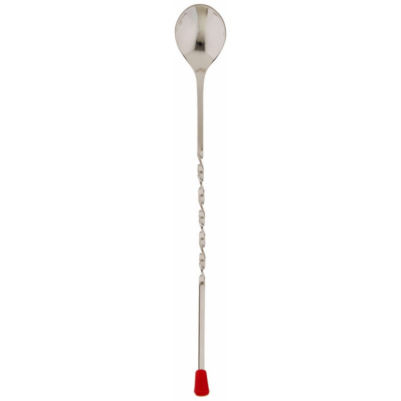 Winco 11-Inch Bar Spoon Steel with Red Knob