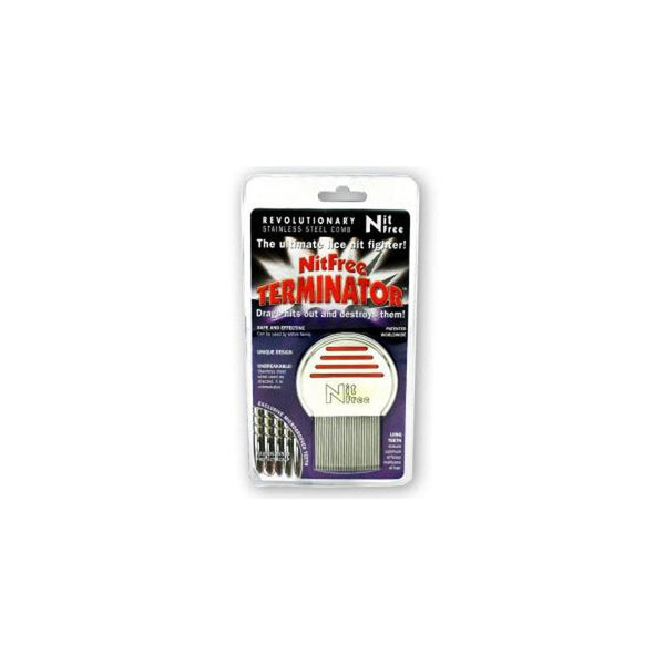 Nit Free Terminator Lice Comb, Professional Stainless Steel Louse and ...