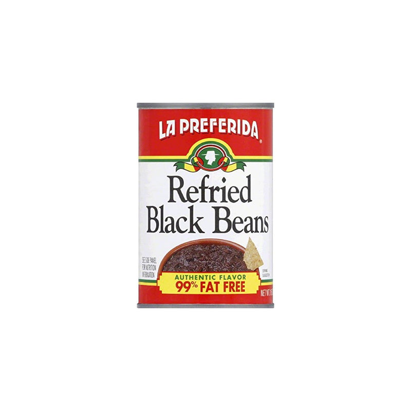 La Preferida Refried Black Beans Low Fat, 16-Ounce