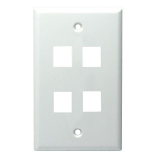 4 Port Standard Plate White White