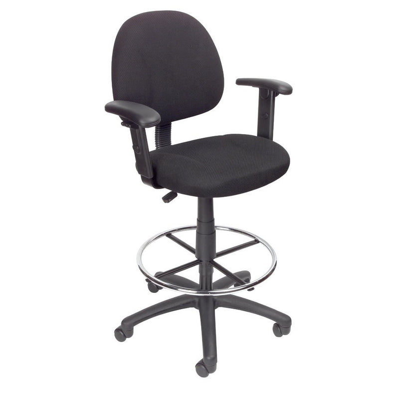 Boss Office Products B1616-BK Ergonomic Works Drafting Chair with Adjustable Arms in Black