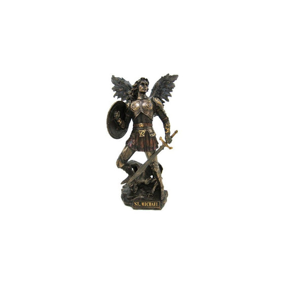 Archangel Saint Michael Statue Real Bronze Powder Cast Sculpture 12 ½-inch