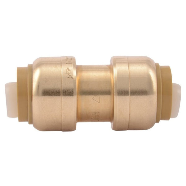 SharkBite U008LFA Straight Coupling Plumbing Fitting, 1/2 Inch, PEX Fittings, Push-to-Connect, Coupler, Copper, CPVC