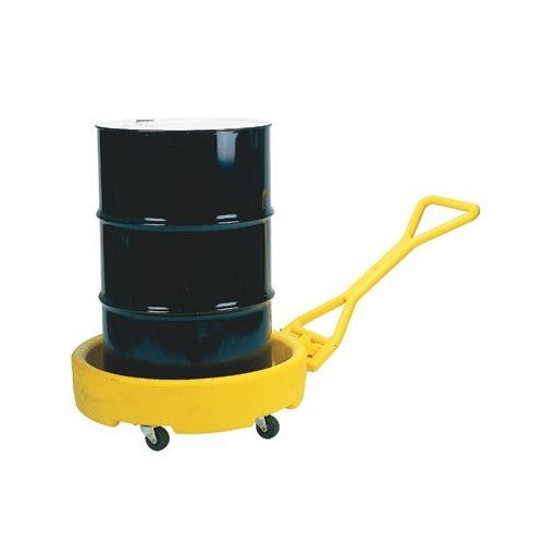 Eagle 1613 Yellow Polyethylene Mobile Dispensing Drum Bogie with Push Pull Handle, 1375 lbs Load Capacity, 35.75" Length, 35.75" Width, 42" Height