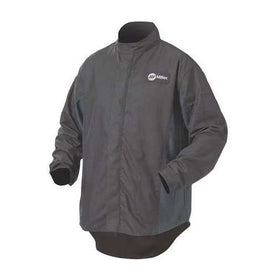 Welding Jacket, L, 30", Black/Navy