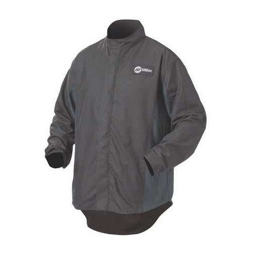 Welding Jacket, L, 30", Black/Navy