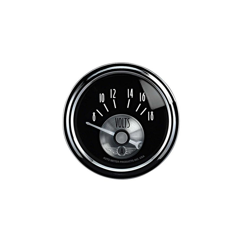 Auto Meter 2093 Prestige Black 2-1/16" 8-18 Volts Voltmeter Gauge