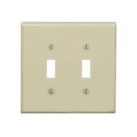 Leviton R51-00PJ2-00I 2-Gang Midway Size Ivory Toggle Device Wall Plate