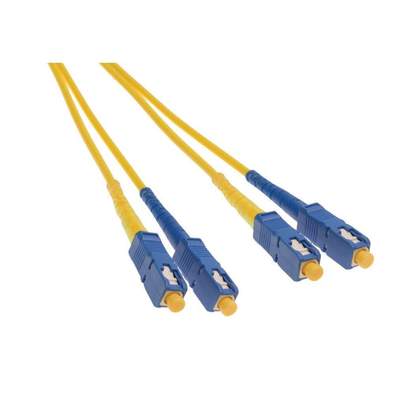 Shaxon FCSCSCS01M-B, SC to SC Duplex Single Mode 8.3/125 Fiber Optic Patch Cord - Yellow PVC Zip Cord, 1 meter