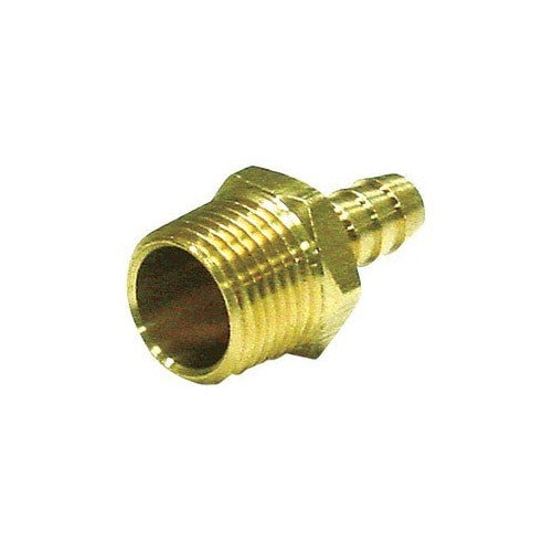 Jmf Hose Barb 3/8 " Barb X 1/4 " Mpt Yellow Brass 150 Psi Lead Free