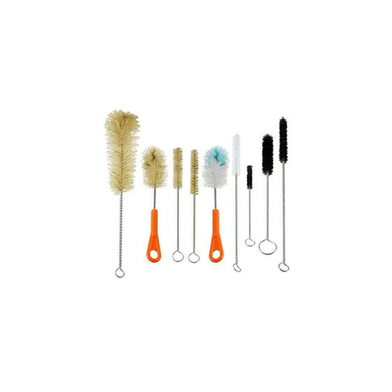 Ultimate Bottle & Tube Brush Cleaning Set 9 Sizes & Shapes - Natural & Synthetic Bristles By ProTool