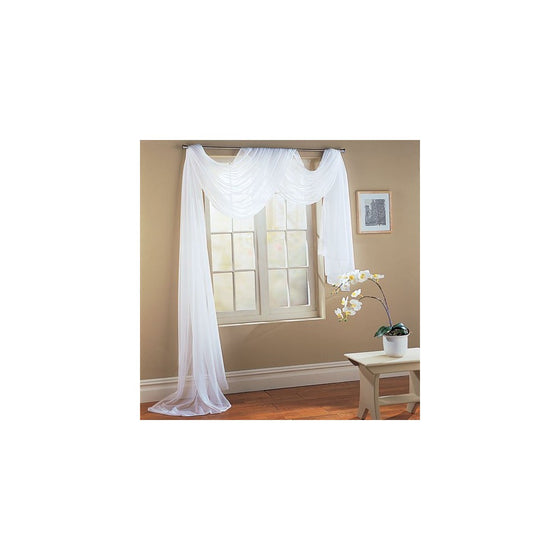 Beautiful White Elegance Window Sheer Voile Scarf 60" X 216"