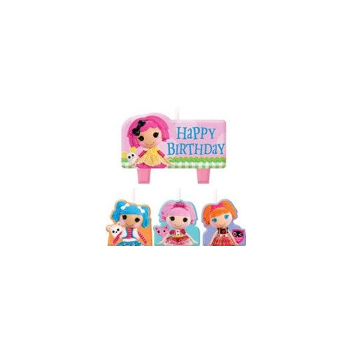 Amscan Charming Lalaloopsy Design Character Themed Candle Set, Pink/Blue/Green, 1.25"