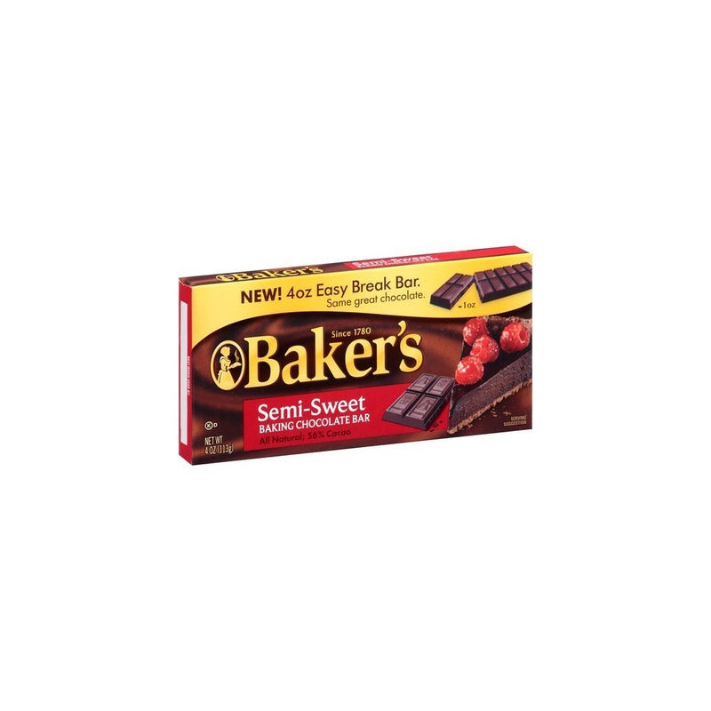 Baker's, Semi Sweet Baking Chocolate Squares, 4oz Box (Pack of 4)