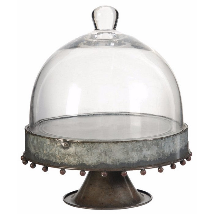 Well- Designed Pedestal Plate with Glass Dome, Large