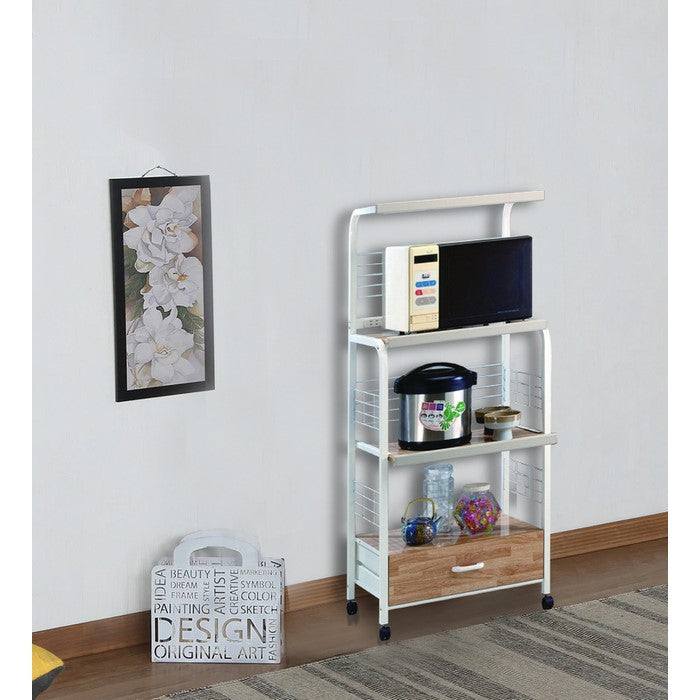 Wooden Accent Table with Pedestal Base, Antique White