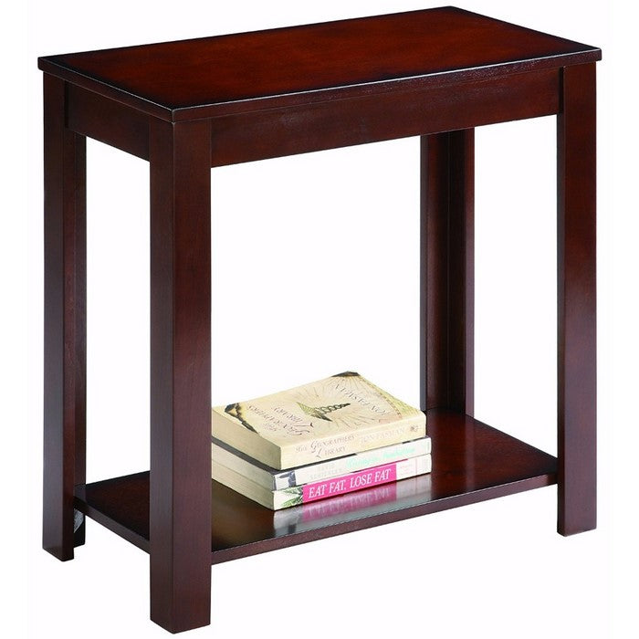 Wooden End Table with Scalloped Round Top and Turned Legs Support, Cream