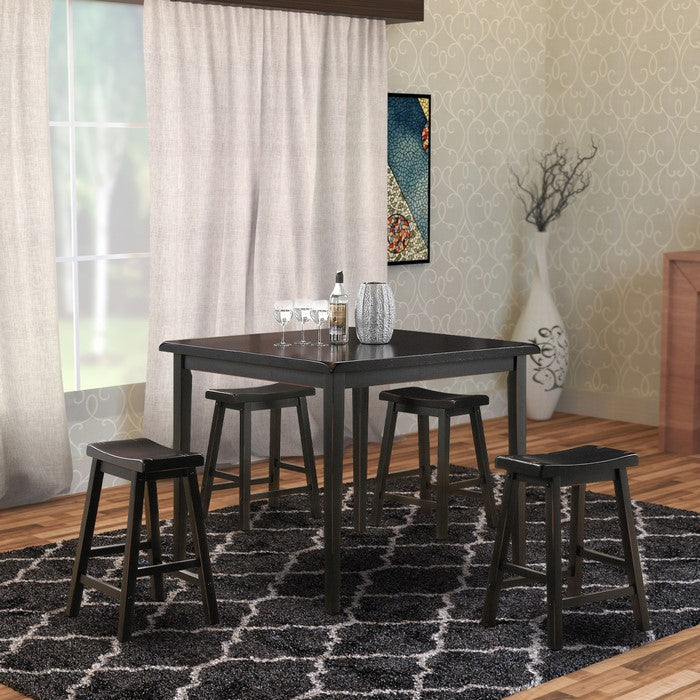 Gaucho 5 Piece Pack Counter Height Set, Black