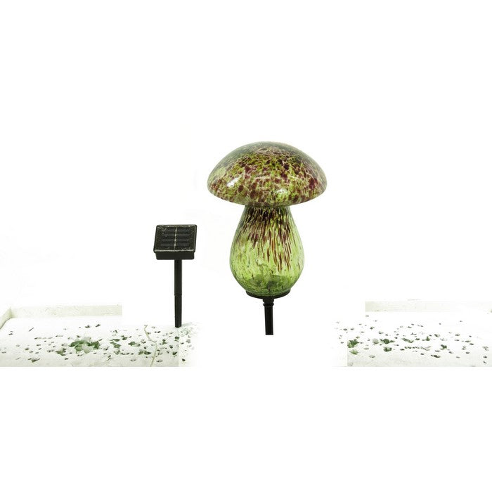 Solar Glass Mushroom with 10 LED Lights