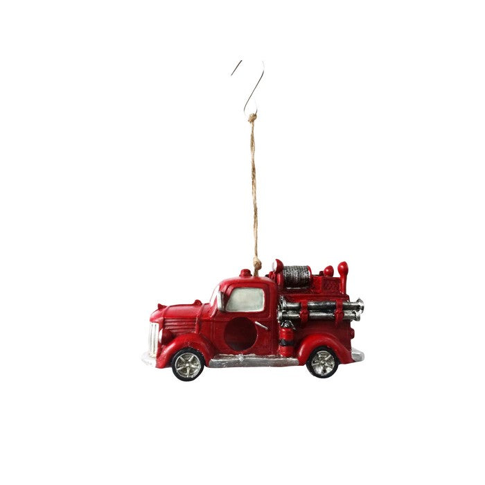 Hanging Fire Truck Bird HouseDecor