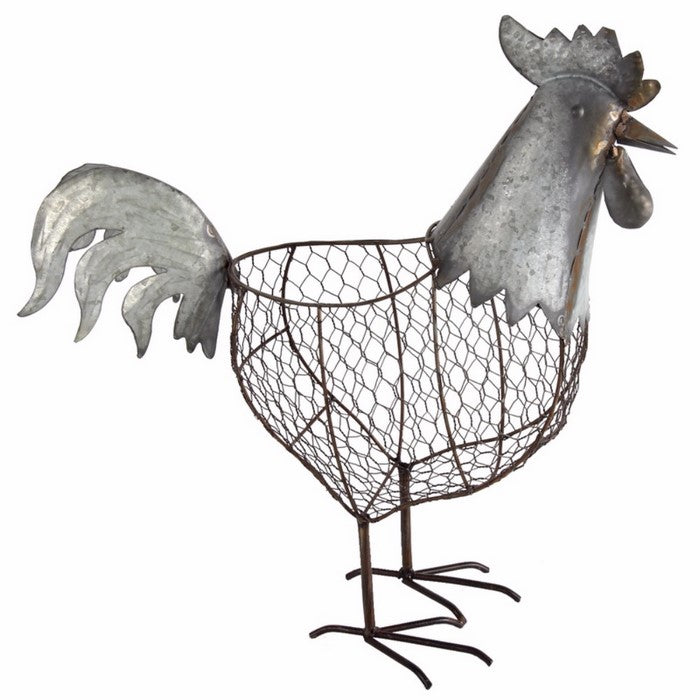 Versatile and Adorning Metal Rooster Basket