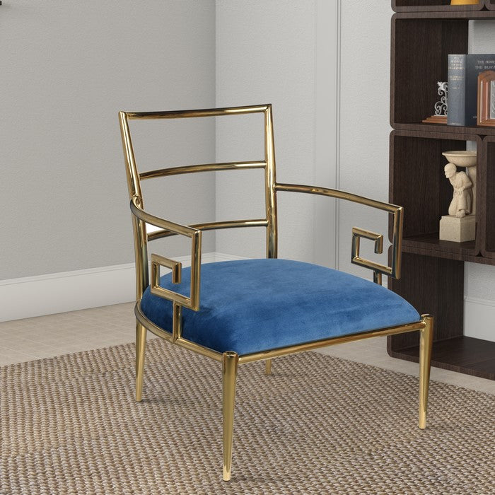 Sumptuously Opulent Stainless Steel Accent Chair