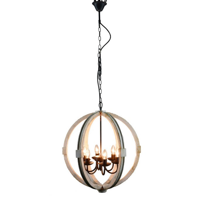 Elegantly Framed Calder Wooden Chandelier