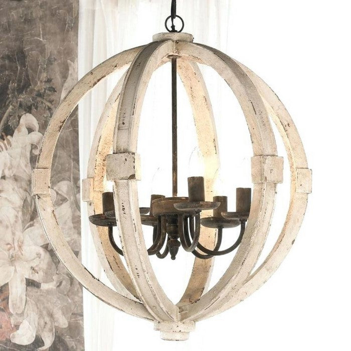 Elegantly Framed Calder Wooden Chandelier