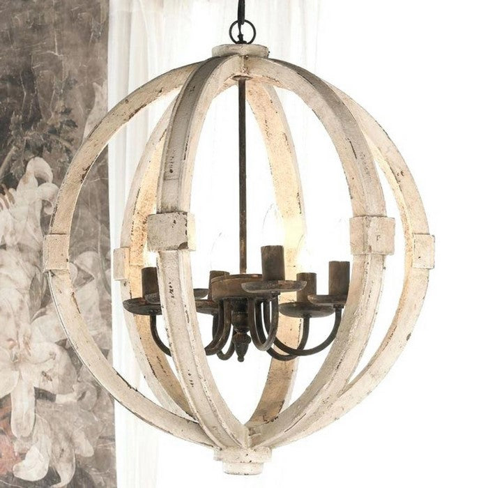 Elegantly Framed Calder Wooden Chandelier
