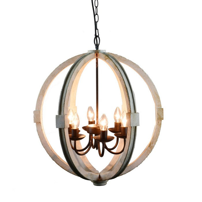 Elegantly Framed Calder Wooden Chandelier