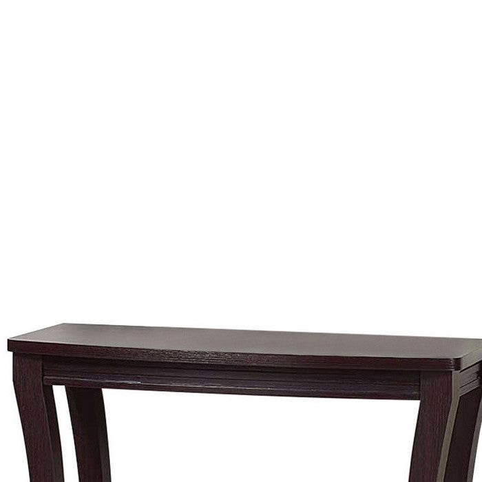 Modish Console Table With 1 Shelf, Dark Brown