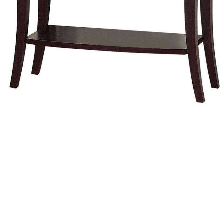 Modish Console Table With 1 Shelf, Dark Brown