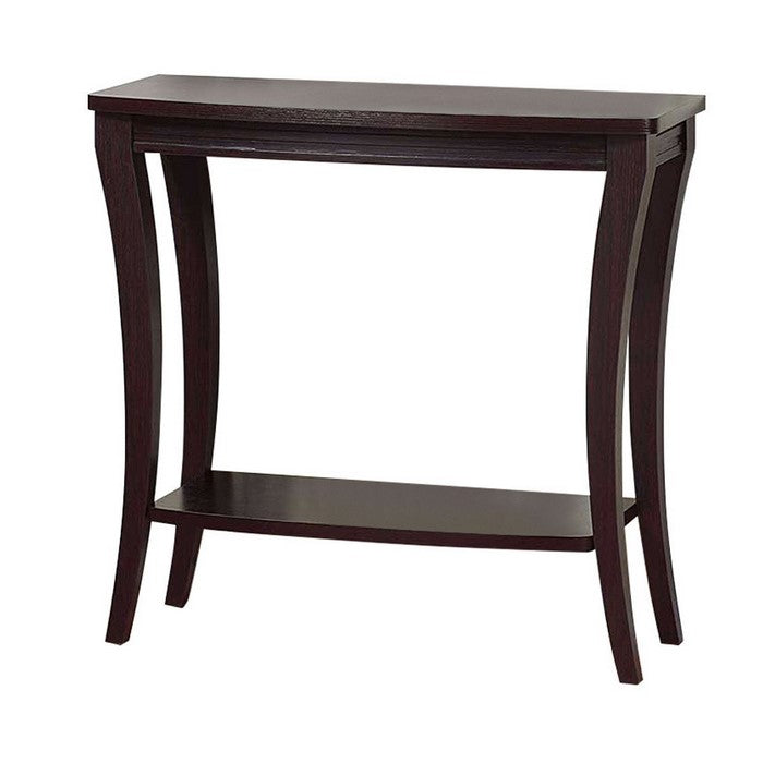 Modish Console Table With 1 Shelf, Dark Brown