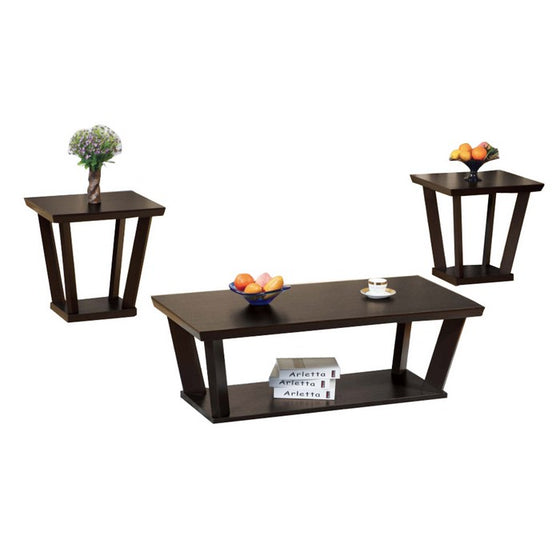 Contemporary Style Coffee & End Table, Set of 3