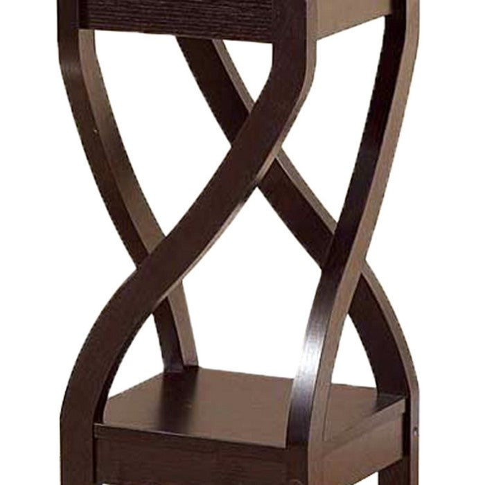Elegant Design Small Size Plant Stand, Dark Brown