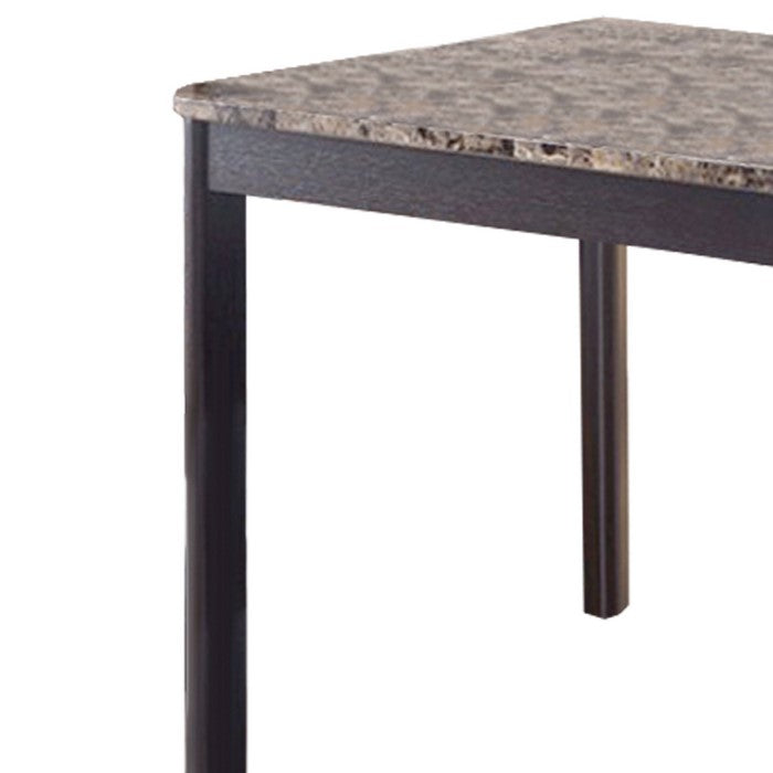 Faux Marble Top Splendid Dining Table, Dark brown