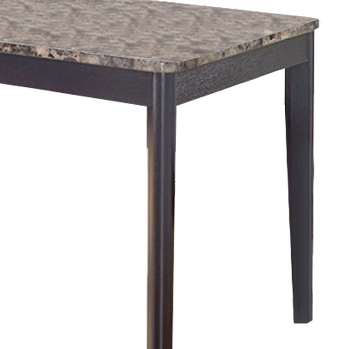 Faux Marble Top Splendid Dining Table, Dark brown